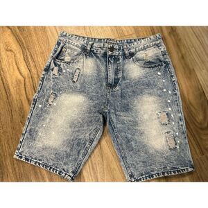 CJ Black Premium Men's Size 34 Distressed With Paint Splat Shorts Hip Hop Skater